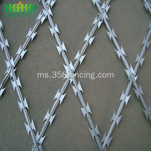 Kaki Berputar Concertina Fencing Hot Dipped Wire